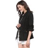 INSPIRE CHIC Women's Drawstring Waist Flap Pockets Lightweight Utility Jacket - 4 of 4