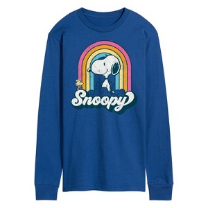 Men's - Peanuts - Snoopy Rainbow Clouds Long Sleeve Graphic T-Shirt - 1 of 4
