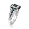 Ross-Simons 0.49 ct. t.w. Blue and White Diamond Ring in Sterling Silver - 3 of 4