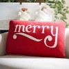 Be Merry Pillow - Red - 16"X24" - Safavieh - 2 of 3