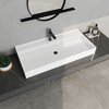 39 x 19 in. Solid Surface Wall Mount or Countertop Bathroom Vessel Sink in Matte White - 4 of 4