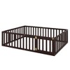 CAVINAS Twin Size Bed Frame, Wood Daybed Frame with Fence and Door, Floor Bed for Kids, Teens, Girls, Boys, Floor Platform Bed - 3 of 4