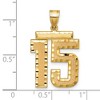 Black Bow Jewelry 14k Yellow Gold, Varsity Collection, Large D/C Pendant Number 15 - 2 of 3