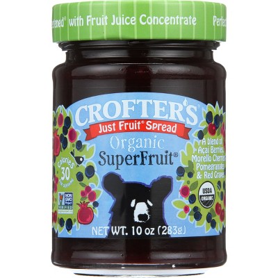 Crofter's Just Fruit Spread Organic Superfruit 10 oz Jar.