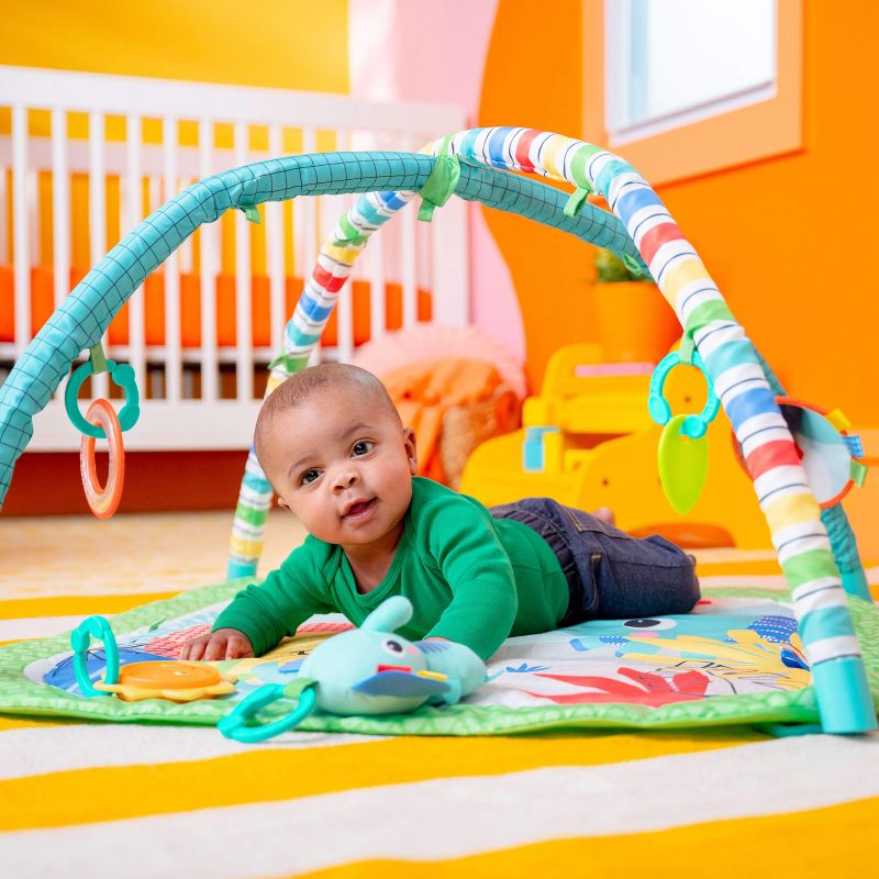 Bright Starts Wild Wiggles Baby Activity Gym &#38; Machine-Washable Play Mat - Green, 3 of 18