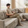 VANOMi Chenille Sectional Sofa with Ottoman - 3 of 4