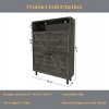 PDTEND Farmhouse Freestanding Shoe Storage Cabinet with Barn Door Design - Dark Oak - 2 of 4