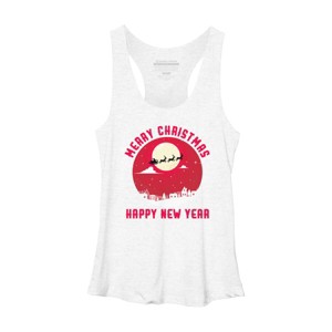 Women's Design By Humans Merry Christmas - Happy New Year By thriftjd Racerback Tank Top - 1 of 3