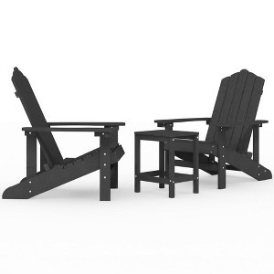 vidaXL Adirondack Chair Set - Outdoor Patio Seating HDPE - Anthracite - Garden, Deck, Terrace Furniture - 1 of 4