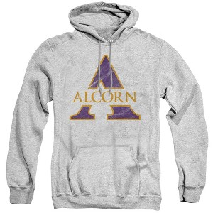 Alcorn State University Official Distressed Primary Adult Pull-Over Hoodie, Athletic Heather - 1 of 4