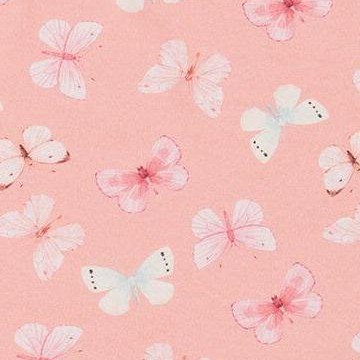 pink and blue butterflies on old pink