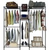 Portable 4 Rows Clothes Rack with 7 Layers Shelves Garment Rack Wardrobe Closet Rack - 3 of 4