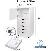 GALAXHERO 5-Drawer Wood Dresser with Top Cabinet, Mobile Storage Chest for Home Office, White - 2 of 4