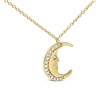 Haus of Brilliance 14K Yellow Gold 1/10 Cttw Diamond Crescent Man on the Moon Pendant Necklace - 3 of 4