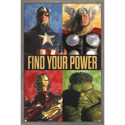 Trends International Marvel Comics Avengers Grid Framed Wall Poster ...