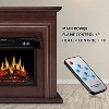 ZAFRO Electric Fireplace Mantel Wooden Surround Firebox, 36" Brown TV Stand with Freestanding , Adjustable Led Flame, 750W/1500w - 4 of 4