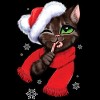 Junior's Design By Humans Christmas cat By POLINART T-Shirt - 2 of 3