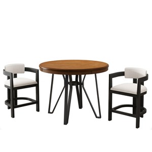 Christopher Knight Home Emily 3pcs Upholstered Wood and Metal Bar Set - 1 of 4