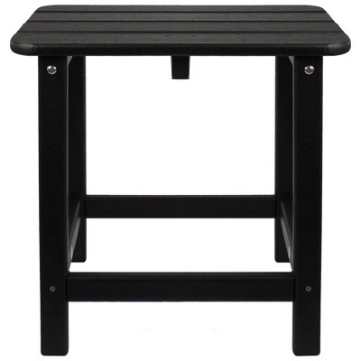 Northlight All Weather Recycled Plastic Outdoor Side Table, Black