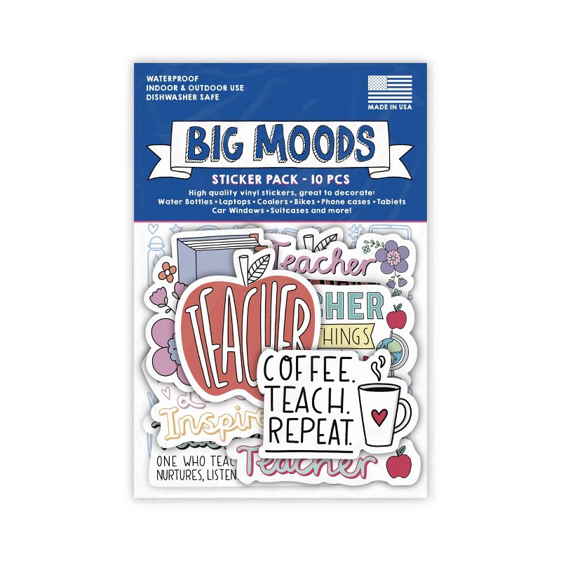 Big Moods Teacher Sticker Pack 10pc, 3 of 4