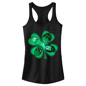 Juniors Womens Marvel St. Patrick's Day Hero Four-Leaf Clover Racerback Tank Top - 1 of 4
