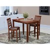 Counter Height Table Set - Rustic Dining Table & Stools - Mahogany Finish - Modern Kitchen Furniture - 2 of 4