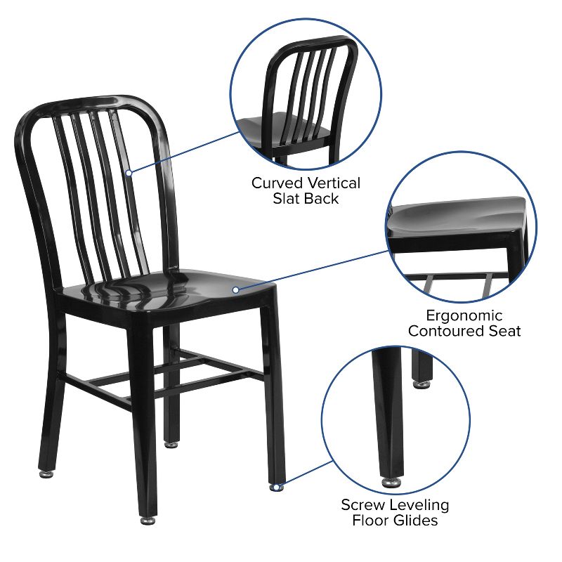 Flash Furniture Commercial Grade Metal Indoor-Outdoor Chair, 4 of 13