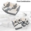 Osparple 6-Piece Patio Sofa, Conversation Outdoor Round Sofa Set, PE Wicker Rattan Separate Seating Group with Coffee Table - 3 of 4