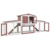 vidaXL Outdoor Large Rabbit Hutch Brown and White 80.3"x17.7"x33.5" Wood - 2 of 4