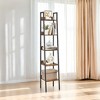 5-Tier Narrow Bookshelf, Ladder Shelf for Home Office, Living Room, Bedroom, Kitchen - 3 of 4