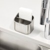 iDESIGN Forma Polished Stainless Steel Sink Organizer Set with Sponge and Scrubby: Kitchen Storage, Hand Wash, 3.5" Height - 4 of 4