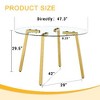 CAVINAS Modern Tempered Glass Dining Table with 7-Shaped Metal Legs, Round Dining Table for 4-6, Coffe Table for Kitchen, Office Conferences - 2 of 4