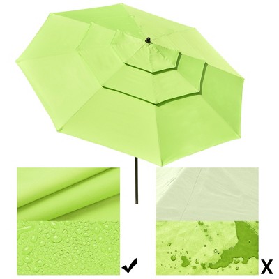 11 Ft Green 3-Tier Patio Umbrella with Crank Handle