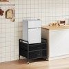 VEVOR Mini Fridge Stand with Storage, 176 lb-Capacity Mini Fridge Table with 2 Drawers & 4 Swivel Wheels, Mobile Mini Fridge Shelf, Black - 2 of 4