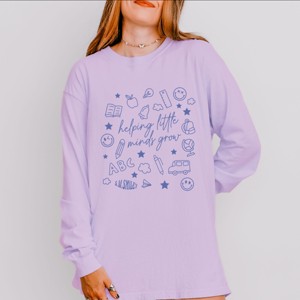 Simply Sage Market S.W.Smiley Helping Little Minds Grow Garment Dyed Long Sleeve - 1 of 3