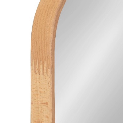 Scandinavian Inspired Natural Wood Rounded Rectangular Wall Mirror