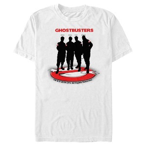 Men's Ghostbusters Black Silhouettes Standing On Logo T-Shirt - 1 of 4