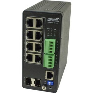 Transition Networks 8 Port Managed Hardened Gigabit Ethernet PoE++ Switch - 1 of 1