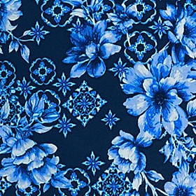 deep sea navy mosaic floral