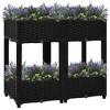 vidaXL Raised Bed Light Grey Polypropylene Medium Planters - Black 31.5" x 15.7" x 28" - 2 of 4