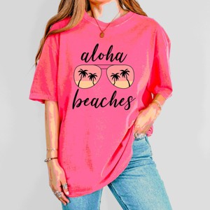 Simply Sage Market Aloha Beaches Sunglasses Garment Dyed Tee - 1 of 4