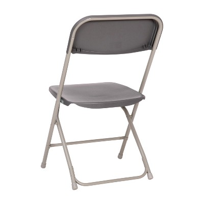 Extra Wide Gray Metal & Plastic Armless Reception Chair