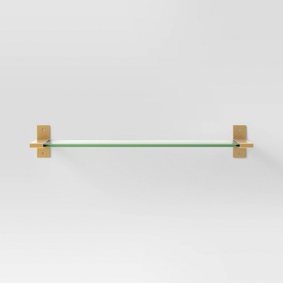 18&#34; Glass and Brass Shelf Gold - Threshold&#8482;