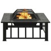 vidaXL Garden Fire Pit with Poker 31.9Inchx31.9Inchx18.5Inch XXL Steel - 3 of 4