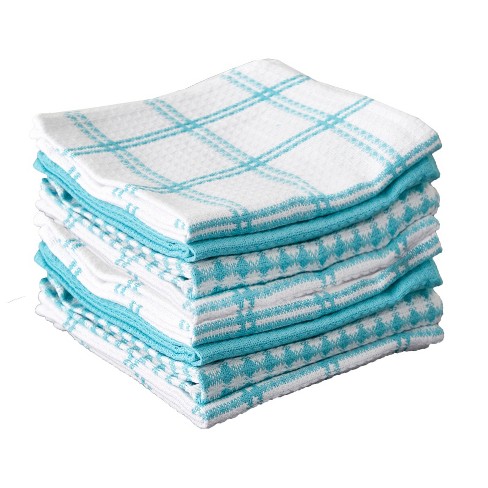 8pk Flat Waffle Kitchen Dish Cloths Blue - T-fal : Target