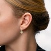 Pompeii3 3/8Ct Halo Diamond Hoops With Lever Backs in White or Yellow Gold 18mm Tall - 3 of 4