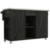 Outdoor Kitchen Island Fir Wood Kitchen Island with Stainless Steel Top, Ample Storage Space - 3 of 4