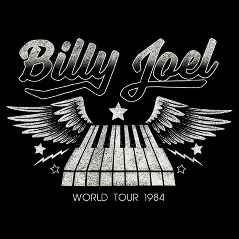 Boy's Billy Joel World Tour 1984 Black and White T-Shirt, 2 of 6