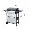 VisioGear Outdoor Grill with with Cooking Grids, Foldable Side Table, Hanging Basket, Grill for Backyard, Black & Silver, 44.8"*19.6"*40.1" - 3 of 4