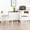 NicBex 3 Piece Bar Table Set for 2 Industrial Square Counter Height Dining Table Set with 2 Steel Legs Bar Stools - 2 of 4
